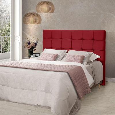 Cabeceira Casal Maia no Box MDF Veludo Vermelho Villa Casa Decor