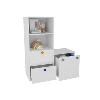 Armário Montessoriano Rubi 2 Gavetas MDF 100cm Branco Woodcore
