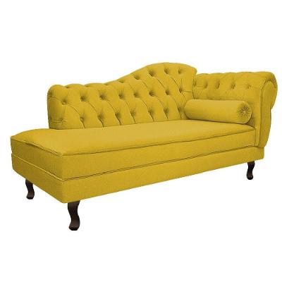 Diva Recamier Diana 185cm Lado Esquerdo Suede - Doce Sonho Móveis Amarelo