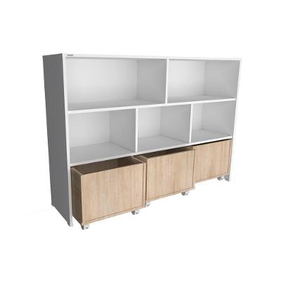 Estante de Nichos com Baús Natan MDF 130cm Branco Woodcore