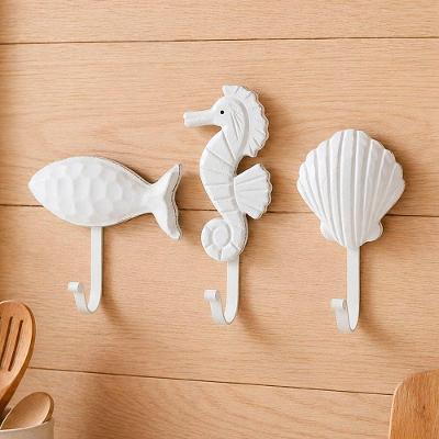 Kit 3 Porta Toalha Cabideiro Decorativo de Parede Estilo Praiano Branco