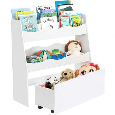 Organizador Livreiro com Baú Enrico Moderno 4 Prateleiras MDF Branco Woodcore