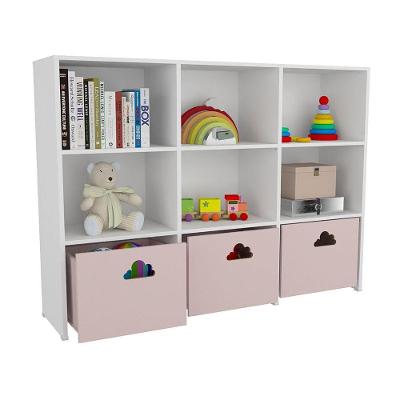 Estante de Nichos Nuvem Scott 170CM com Baús MDF Cinza Woodcore