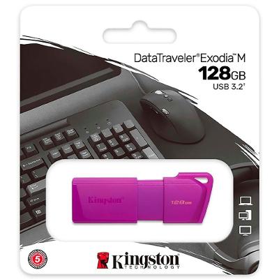 Pendrive Kingston Exodia m 128GB USB 3.2 Roxo