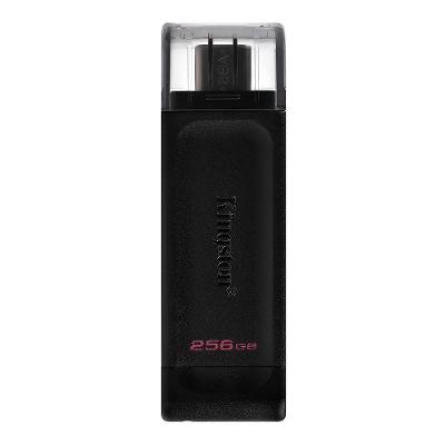 Pendrive Datatraveler 70 256GB Type-C 3.2 Compacto Preto Kingston
