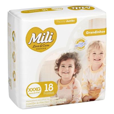 Fralda Descartável Love&Care XXXG 18 Unidades 6 Camadas 12h Mili