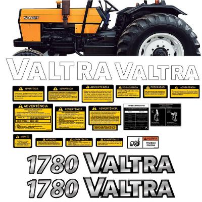 Kit Adesivo Decorativo Trator 1780 Vinil Brilho Resinado 3D Valtra