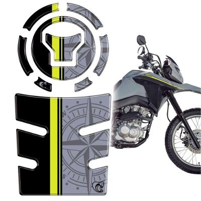 Kit Protetor Tanque e Bocal Resinado Bros 25-26 NXR Bros 160 Amarelo Rosa dos Ventos
