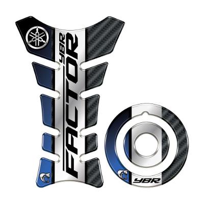 Kit Protetor Tanque Bocal Azul Carbon YBR Factor Vinil Resinado Teu Adesivo