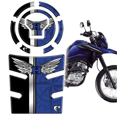 Kit Protetor Tanque e Bocal Resinado Bros 160 2025-2026 Azul Teu Adesivo