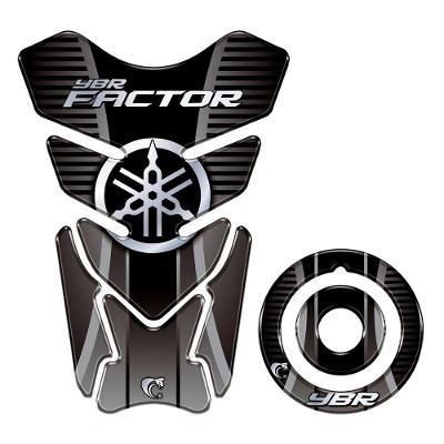 Kit Protetor Tanque Bocal Cinza YBR Factor 125 150 Resinado Teu Adesivo