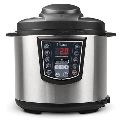 Panela de Pressão Elétrica Midea 6L Inox e Preto Programável 110V