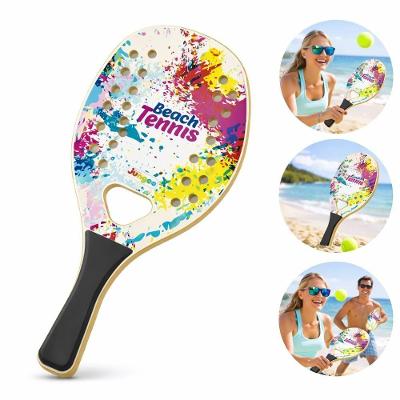 Raquete de Beach Tennis MDF 9mm 26 Furos Frescobol Praia Yeet