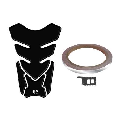Kit Protetor Tanque Resinado Preto e Friso Prata Moto PVC Teu Adesivo