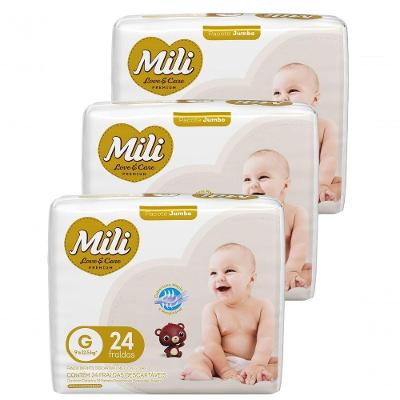 Fralda Descartável Love Care Premium Tam g 72 un Proteção Noturna Mili