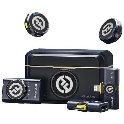 Microfone Lavalier Hollyland Lark M2 Duo Wireless USB-C e Lightning Grafite