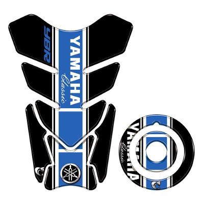 Kit Protetor Tanque e Bocal Azul Yamaha YBR 125 Factor Vinil Resinado 3D