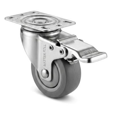 Rodízio com Freio Softglide Line Aço Inox 50kg 2 Pol Master