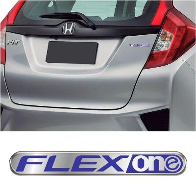 Emblema Flex One Cromado Resinado 3D 12.3x1.7cm Decorativo Teu Adesivo