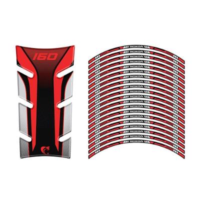 Kit Protetor Tanque Resinado e Frisos Refletivos Titan 160 Vermelho Teu Adesivo