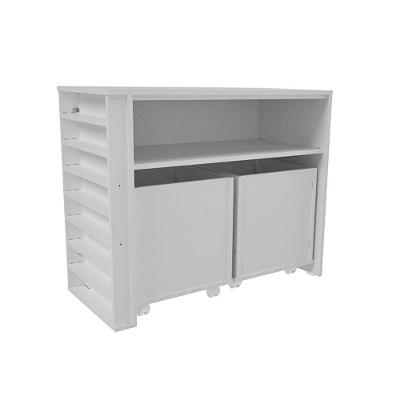 Rack com Baús Infantil Porta Carrinhos Lívia MDF 85CM Branco Woodcore