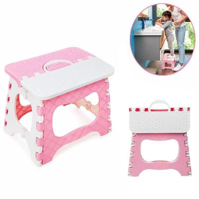 Banqueta Dobrável Infantil Multiuso Plástico sem Encosto 20cm Rosa Yeet