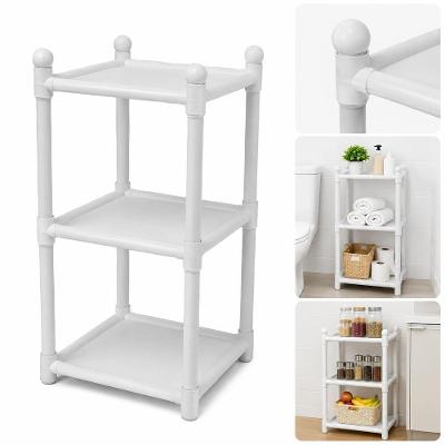 Estante Organizadora 3 Prateleiras Modular Plástico PP Multiuso Branco Yeet
