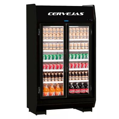 Expositor Cervejeiro Fortsul EAS 120 GLC BLACK 120L 2 Portas Preto 220V