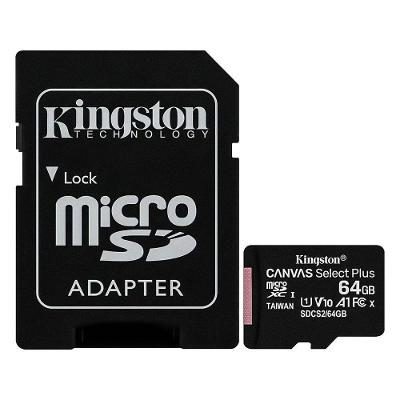 Cartão Micro SD Canvas Select Plus 64GB 100MB-S UHS-I Kingston