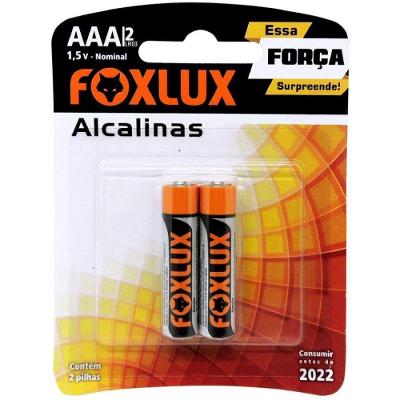 Pilha Alcalina Foxlux Palito 2 Unidades Longa Duração