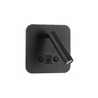 Arandela LED Dalo com USB e USB-C 3000K Preto Bivolt Astraled