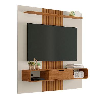Painel para TV Lisboa 65" 158,4CM MDF com Ripado Off White Bechara