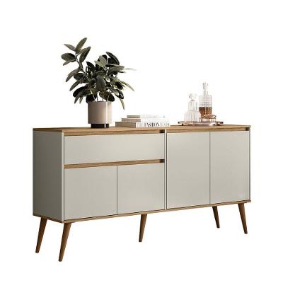 Aparador Buffet Bellagio Retrô 4 Portas 1 Gaveta MDF Pés Palito Off White