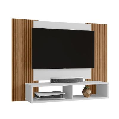 Painel para TV Navi 65" 120CM MDF Ripado Branco Bechara Móveis