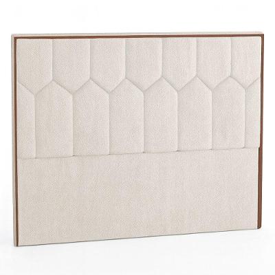 Cabeceira Queen Aura Estofada no Box MDF Linho Cru Nexta Casa