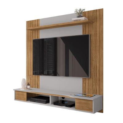 Painel para TV Ipanema 136CM MDP Ripado Cinamomo e Off White Bechara