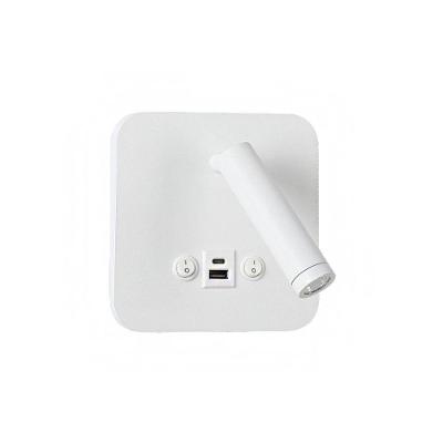 Arandela Dalo Led Quadrada USB e USB-C 960 Lúmens Bivolt Branco