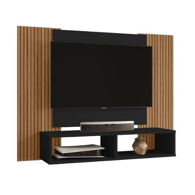 Painel para TV Navi 65" 120CM MDP com Ripado Preto Fosco Bechara