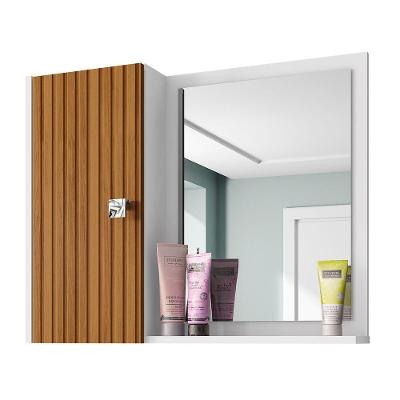 Espelheira Gênova 1 Porta MDF com Espelho 57,2CM Branco Bechara Móveis