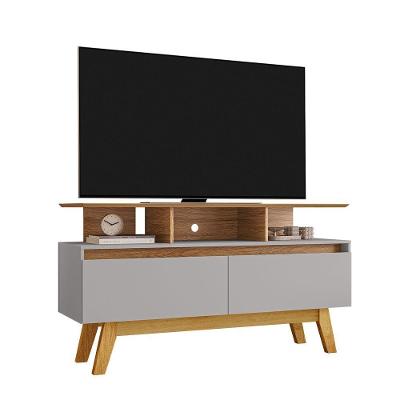Rack Rubi 1.2 120CM MDF Porta Basculante Cinamomo e Off-white Bechara