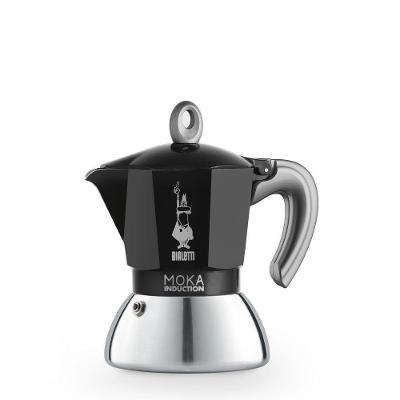 Cafeteira Moka Indução 2 Xícaras Alumínio e Aço Inox Preta Bialetti