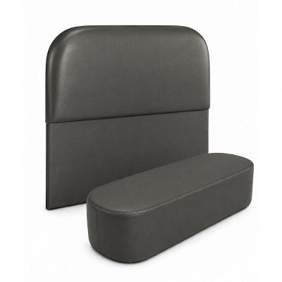 Kit Ibiza Orgânico Cabeceira Casal 140cm Estofada Corino Grafite do Lar