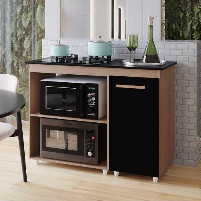 Balcão para Cooktop Soraia 1 Porta MDP 114CM Preto Desk Design