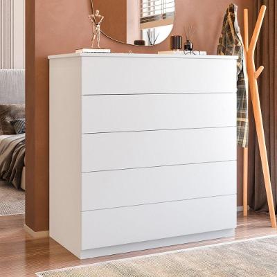 Cômoda para Quarto 5 Gavetas MDP Fecho Toque Branco Dkadidecor
