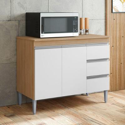 Balcão Gabinete Andréia 2 Portas 1 Prateleira MDP 100CM Amêndoa Desk Design