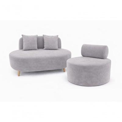 Sofá Orgânico Feijão 2 Lugares 115CM Cinza Suede