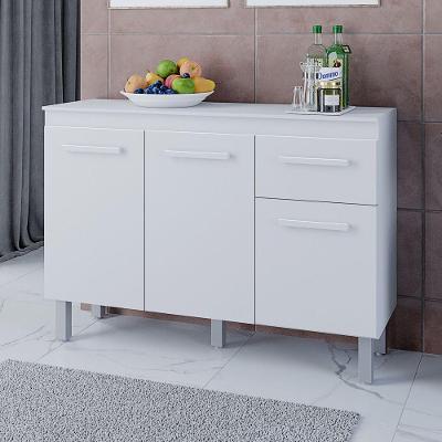 Balcão Gabinete para Pia Vic 3 Portas MDP 118CM Branco Desk Design
