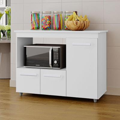 Balcão Cozinha Multiuso Liz 3 Portas MDP 114CM Branco Desk Design