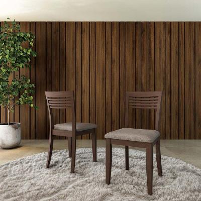 Conjunto Rubi 2 Cadeiras Pinus Assento Linho Café Finestra Móveis