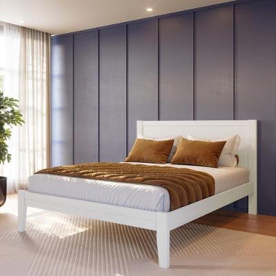 Cama Queen Topázio 2809BF Madeira Pinus Branco e Freijó Finestra Móveis